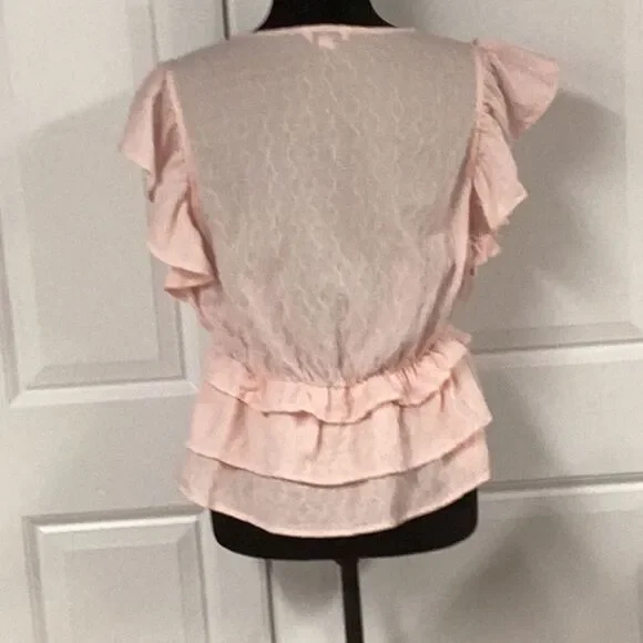 Express Pink Ruffle Shirt - Picture 2 of 5